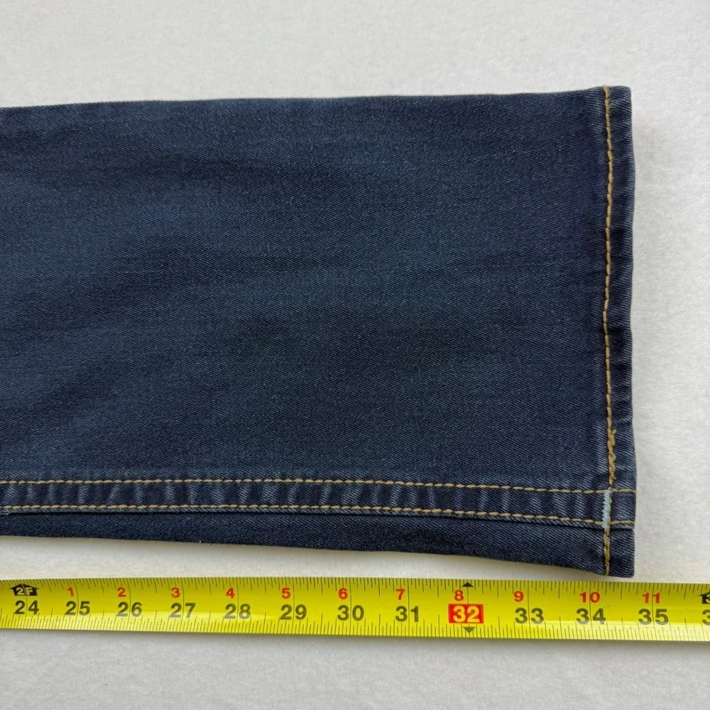 True Religion Men Ricky Stretch Relaxed Straight Big T Flap Blue Jeans 34x34 NWT